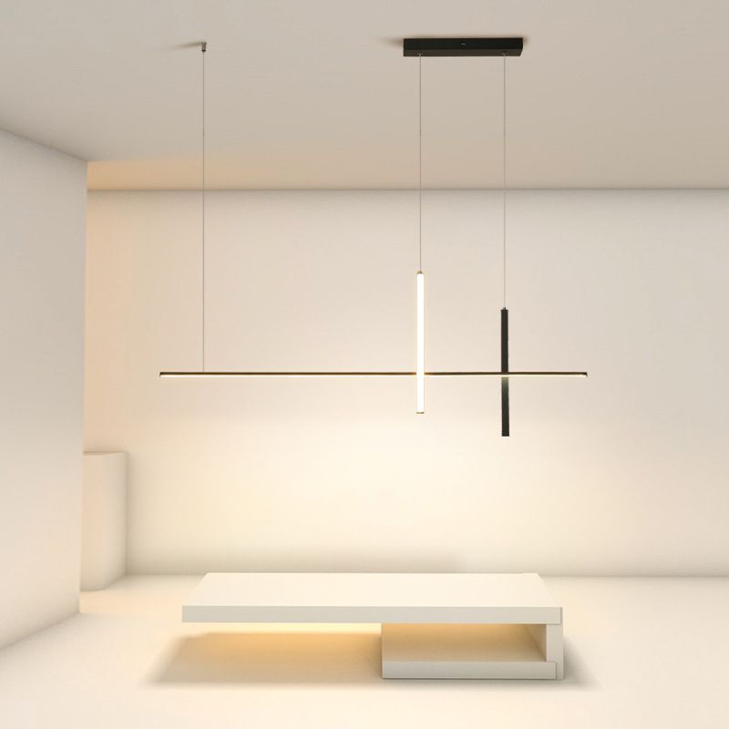 Minimalist Acrylic Hanging Lamp, Luxury Linear Shade Hanging Light for Indoor