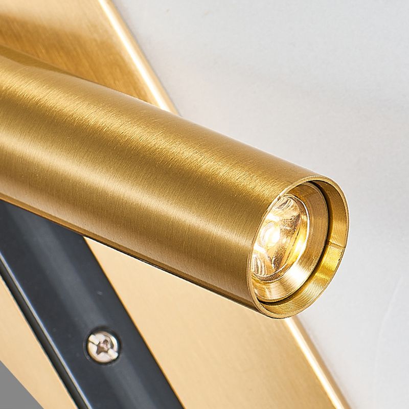 LED Modern Metal Wall Sconce Cylinder Shape Wall Light with Glass Shade for Living Room