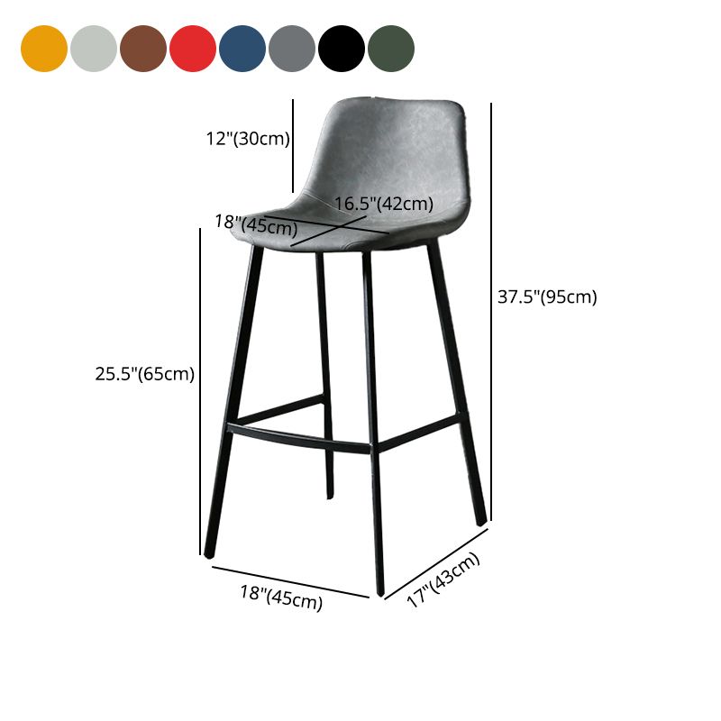 Taburete de bar tapizado de cuero de estilo nórdico, taburete de bar de 4 pies para comedor