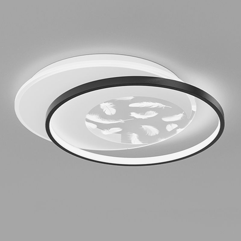 2 Light Circle Ceiling Lamp Modern Style Metal Ceiling Lighting for Dining Room