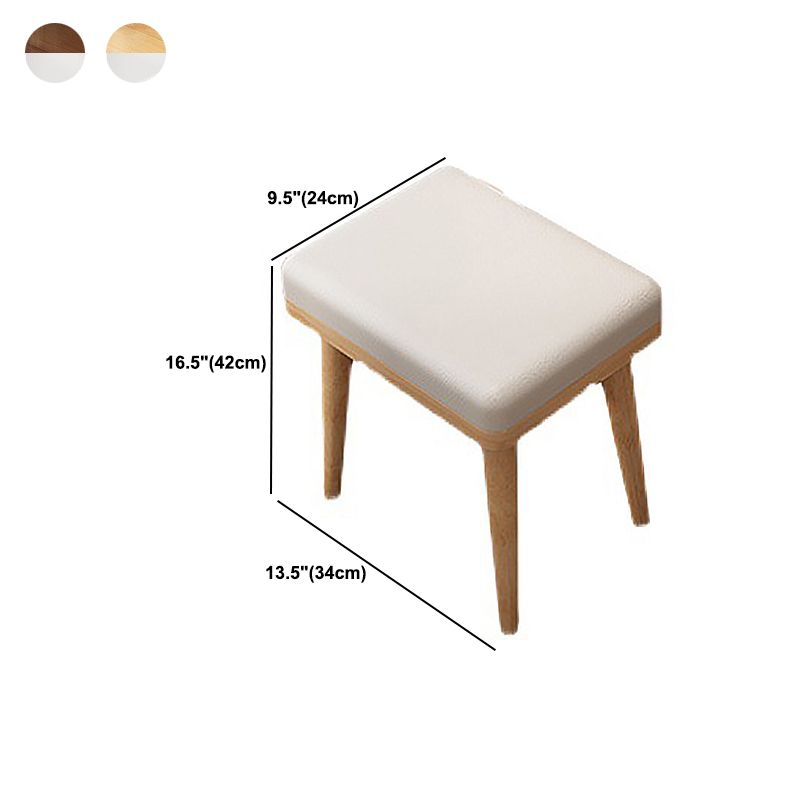 Wood Vanity and Stool 2 Drawers Mirrored Dressing Table for Bedroom