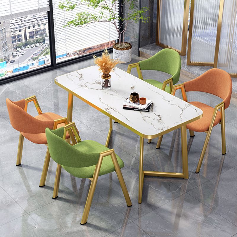 Glam Standard MDF Dining Table Rectangle Shape Dining Table for Kitchen