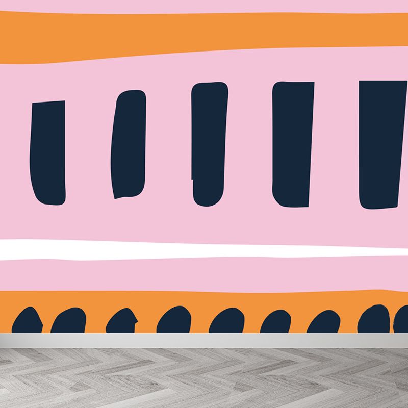 Abstract Pattern Wall Mural Contemporary Non-Woven Textured Wall Covering in Soft Color