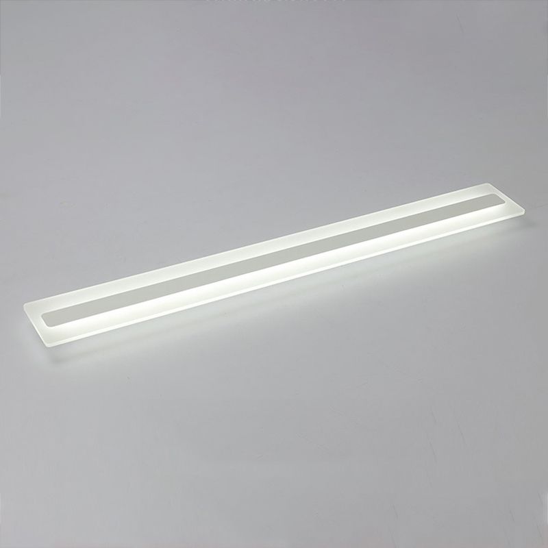 Plafonnier encastré linéaire en métal, plafonnier moderne à 1 lumière, blanc