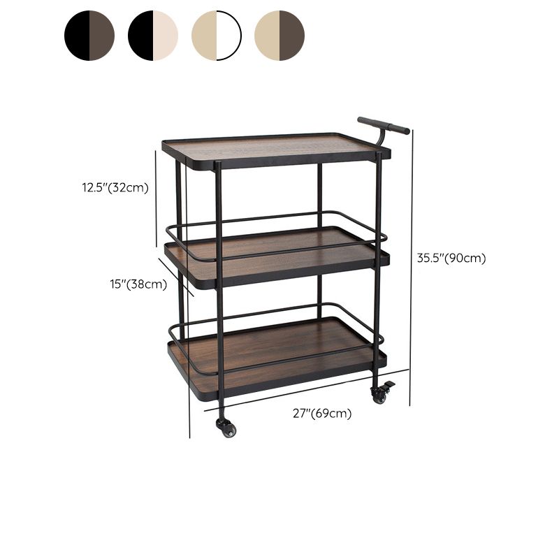 35.43"H Modern Rectangular Rolling Prep Table Reclaimed Wood Prep Table for Home Use