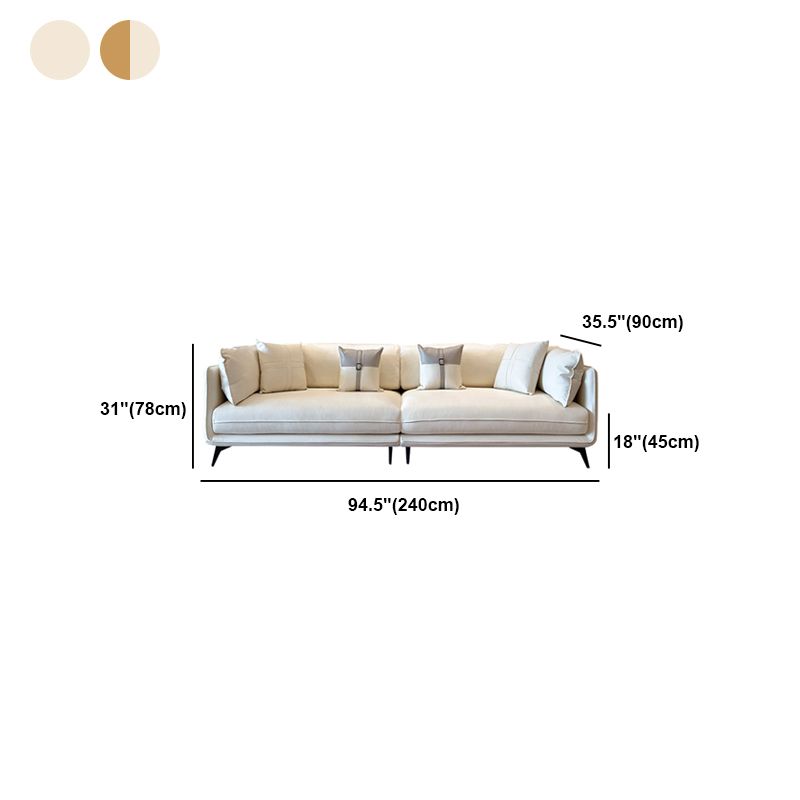 Stain-Resistant Faux Leather Square Arm Sofa/Sectional with Removable Cushions