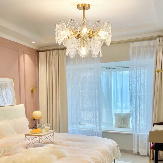 American Style Chandelier Glass Multi Head Hanging Light for Dining Room