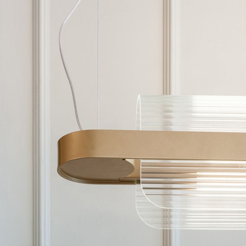 Modern Style Island Pendant Acrylic 1 Light Island Light in Gold for Restaurant