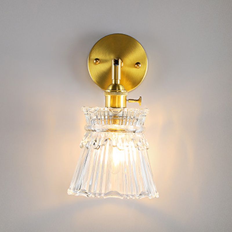 Flared Wall Sconce Lighting Industrial Style Glass 1 Light Wall Mounted Light