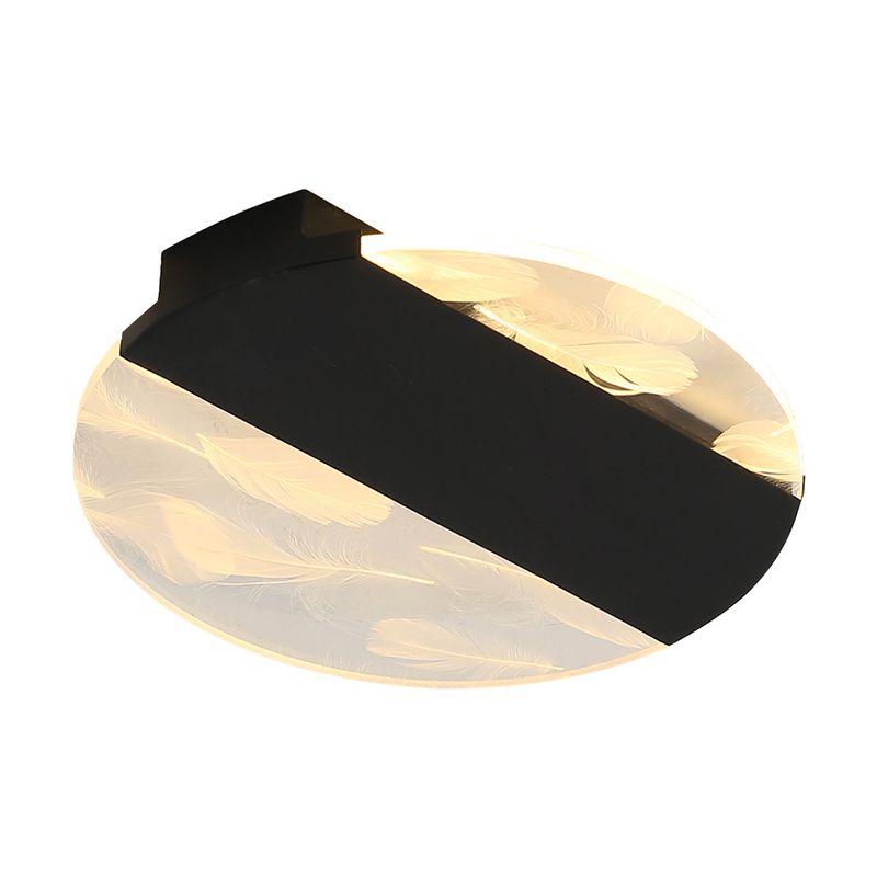 Lámpara de techo de plumas de hierro forjado con montaje empotrado LED geométrico creativo moderno con pantalla acrílica