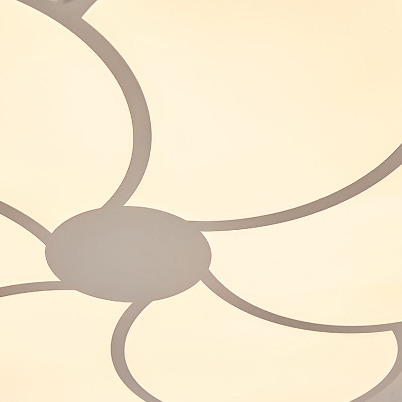 White Flower Ceiling Light Fixture Modernism LED Flush Mount for Bedroom