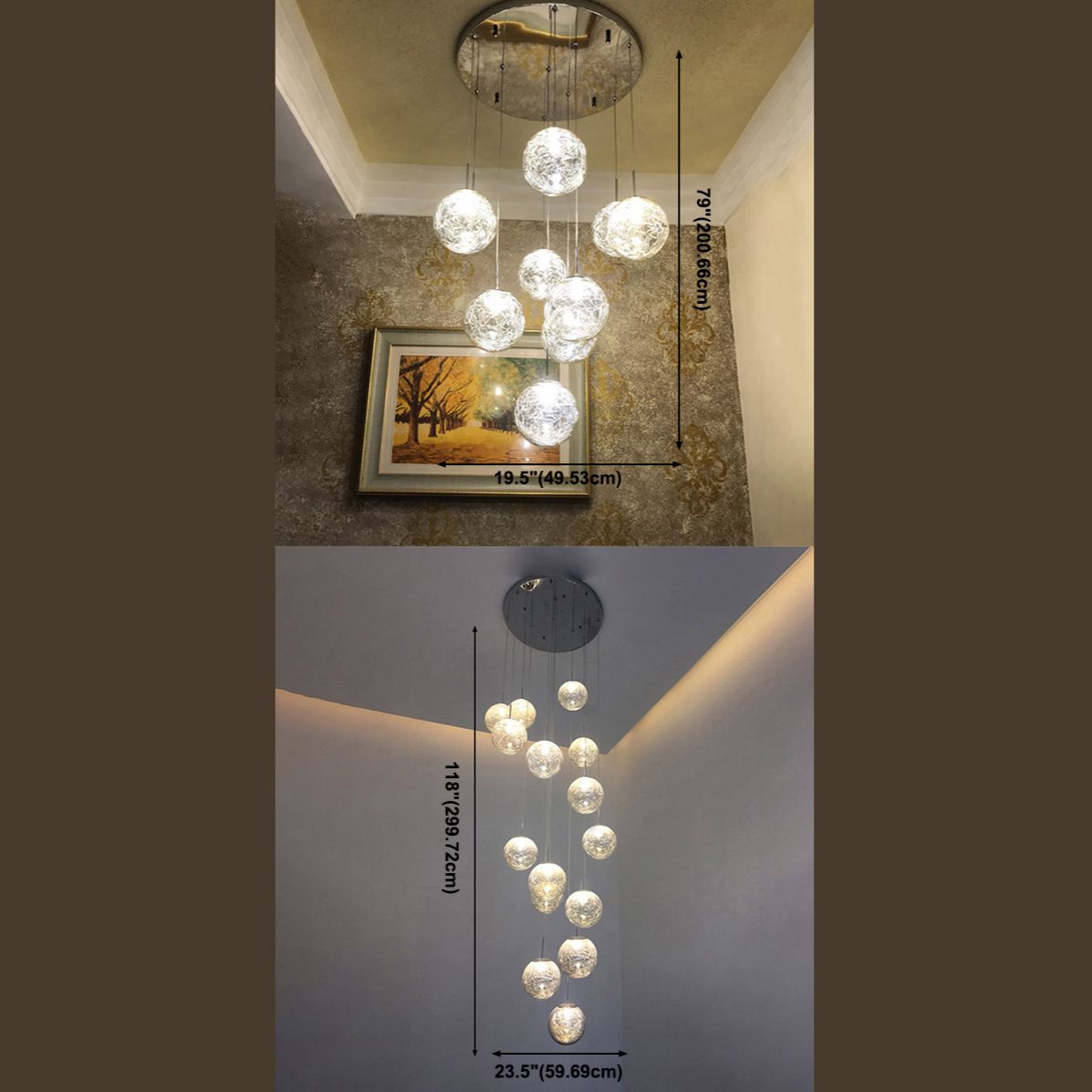 Lampe lampade a sospensione rotonda moderna semplice ciondolo a soffitto in vetro per le scale