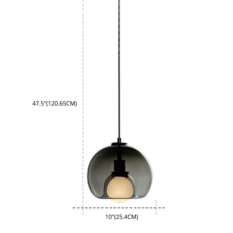 1-Ligth Clear Glass Pendant Lighting Fixtures Minimalism Ceiling Pendant for Dining Room