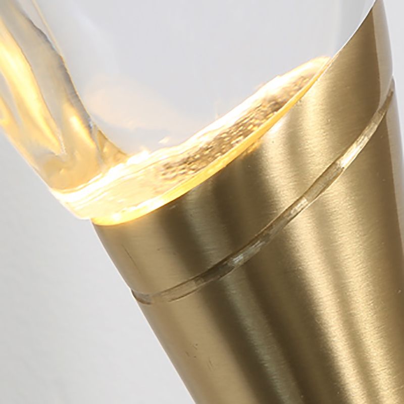 Modern Brass Wall Light Teardrop Shape Wall Sconce with Crystal for Living Room