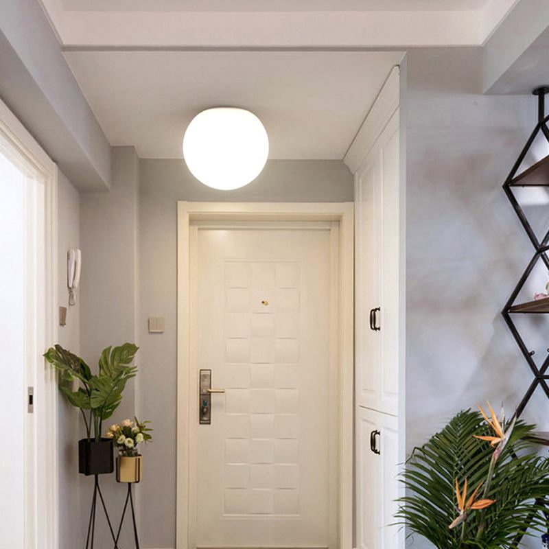 Glass Ball Wall Mount Light Fixture Simple 1 Light Wall Lamps in White