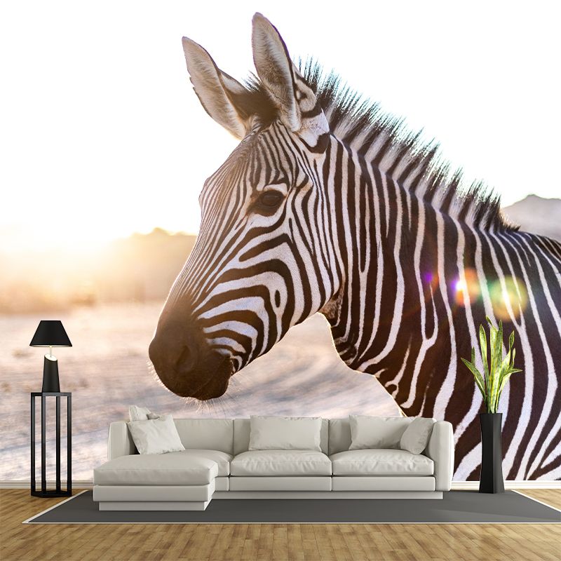 Photography Zebra Mural Wallpaper for Sitting Room Decor Multiple Sizes Available