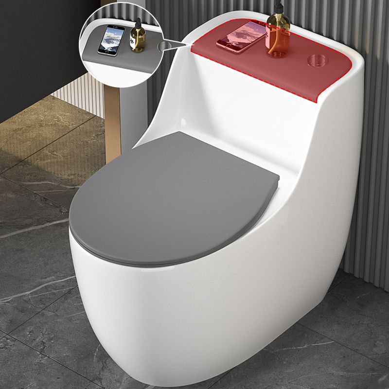 Modern Floor Mounted Ceramic Toilet One Piece Flush Toilet with Toilet Seat