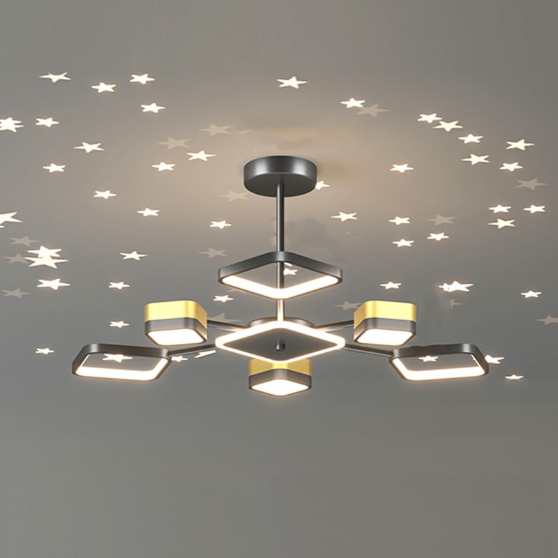 Square Shade Metal Chandelier Lights Modern Chandelier Lighting Assemblantes