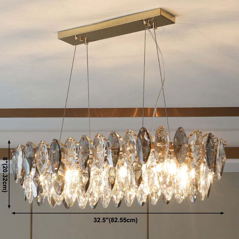 Post Modern in stile Crystal Island Light Smoke Grey Grey Simplicità Ampiccarsi per sala da pranzo