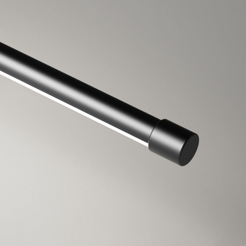 Salon pendentif linéaire lampe en aluminium LED de suspension minimaliste en noir
