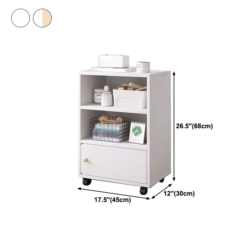 Scandinavian Bookcase Manufactured Wood Standard Bookshelf with Caster Wheels