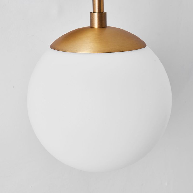 Lámpara de pared de pared de doble globo de doble globo armada lámpara de montaje de pared de 2 luces de vidrio de 2 luces en latón