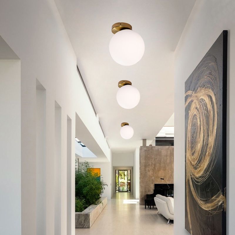 Moderne eenvoud glazen kogelwandlicht woonkamer wandlamp