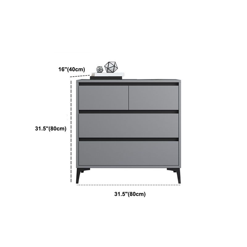 Modern Gray Storage Chest Soft-Close Drawers Wood Dresser for Bedroom