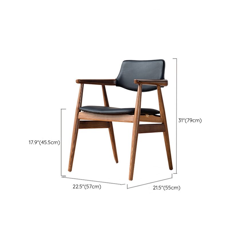 Contemporary Arm Chair Wood Open Back Dining Room Chair for Indoor