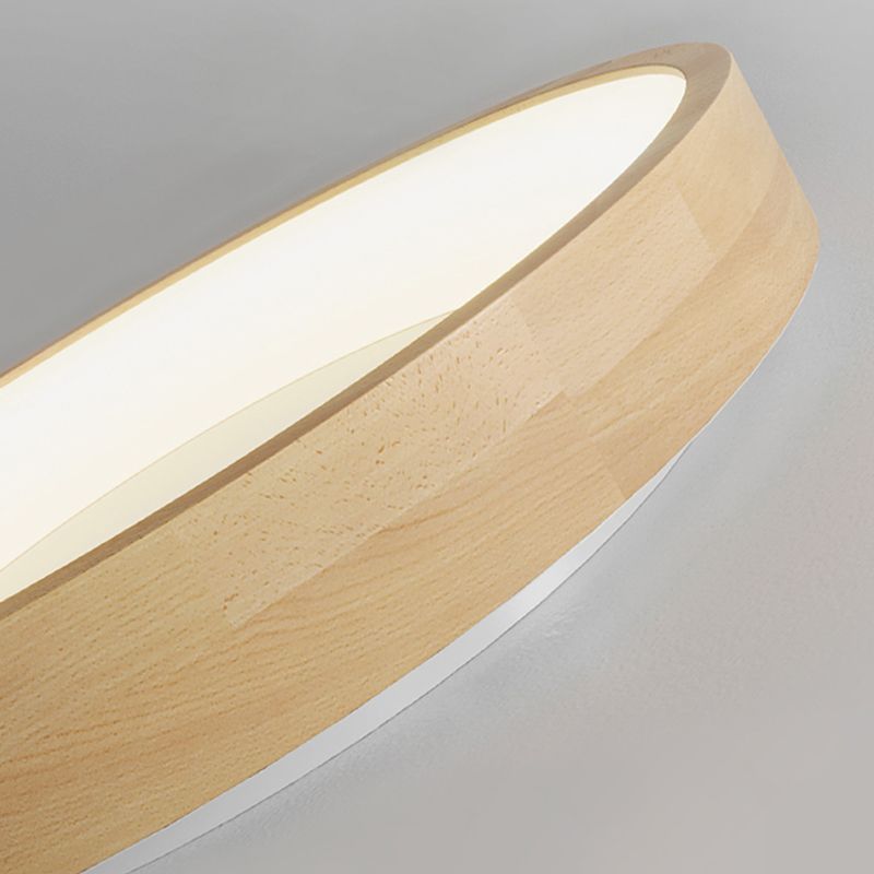Lampada da Soffitto a LED di Forma Rotonda Stile Moderno Semplice in Legno 1 Luce da Incasso per Sala da Pranzo