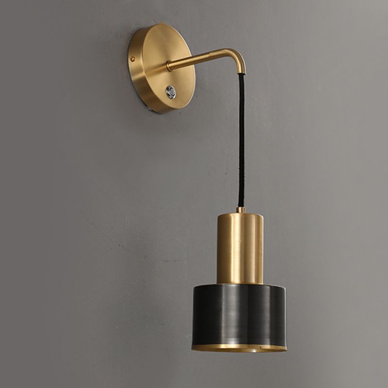 Metal Cylinder Wall Sconce Light Modern 1-Light Wall Sconce Lighting
