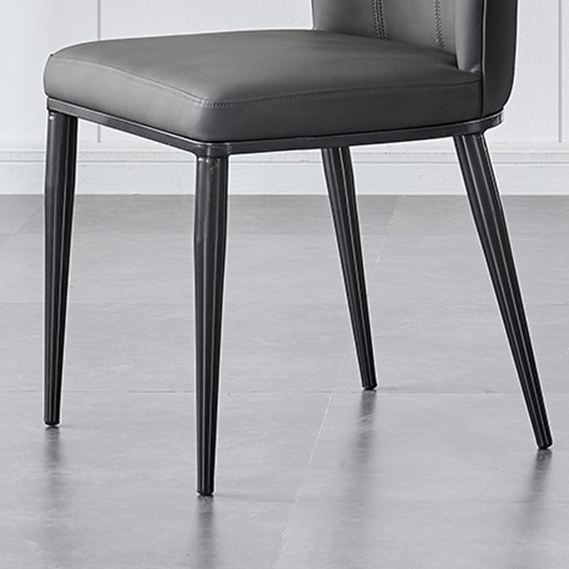 Industrial Side Chair Solid Back Metal Dining Room Chair for Dining Room