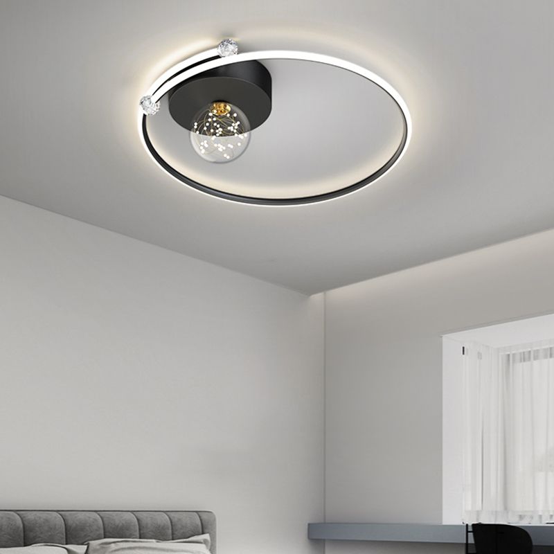 Plafonnier LED noir de style moderne, plafonnier pour chambre à coucher