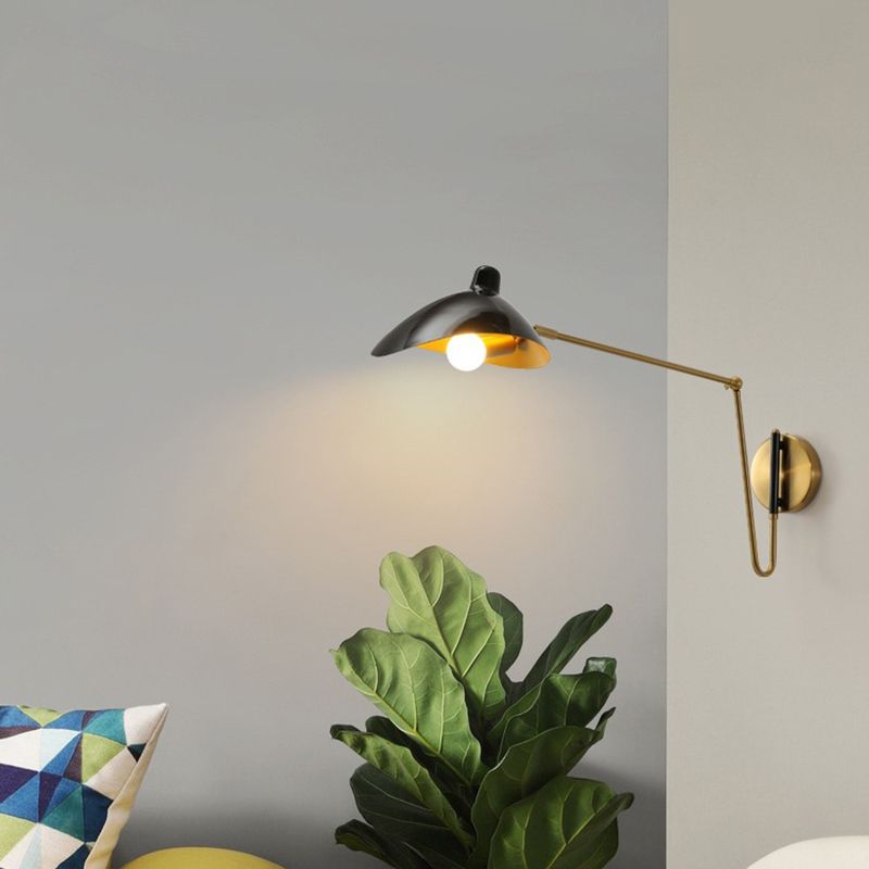 Postmodern Metal Adjustable Sconce Light Fixtures One Bulb Wall Mounted Lighting