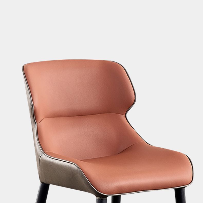 Sillón industrial para interiores, silla de comedor tapizada con respaldo de metal (juego de 2)