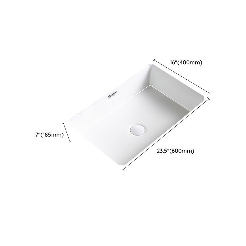 Modern Undermount Bathroom Sink Porcelain with Pop-Up Drain Basin Sink
