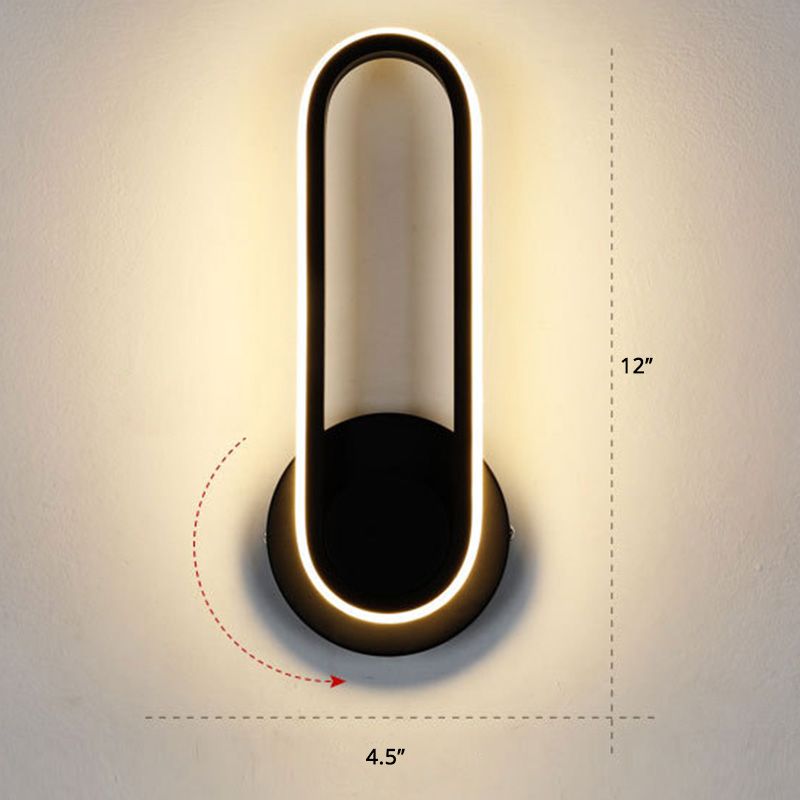 Lámpara de montaje de pared oblonga rotativa de la pared LED de metal nórdico iluminación de pared para dormitorio