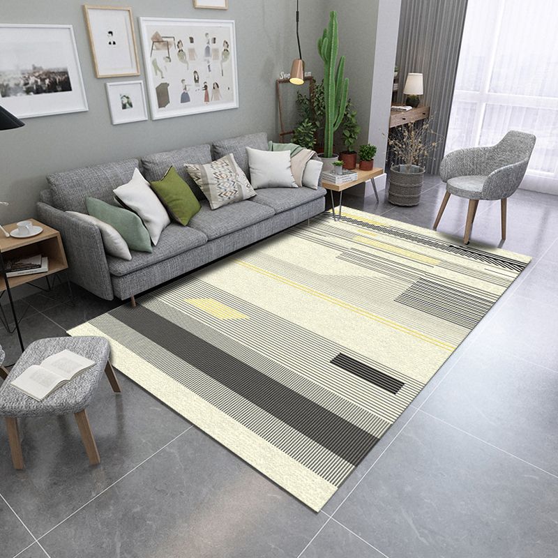Multi Color Contemporary Rug Synthetics Abstract Geometry Carpet Non-Slip Stain Resistant Washable Rug for Sitting Room