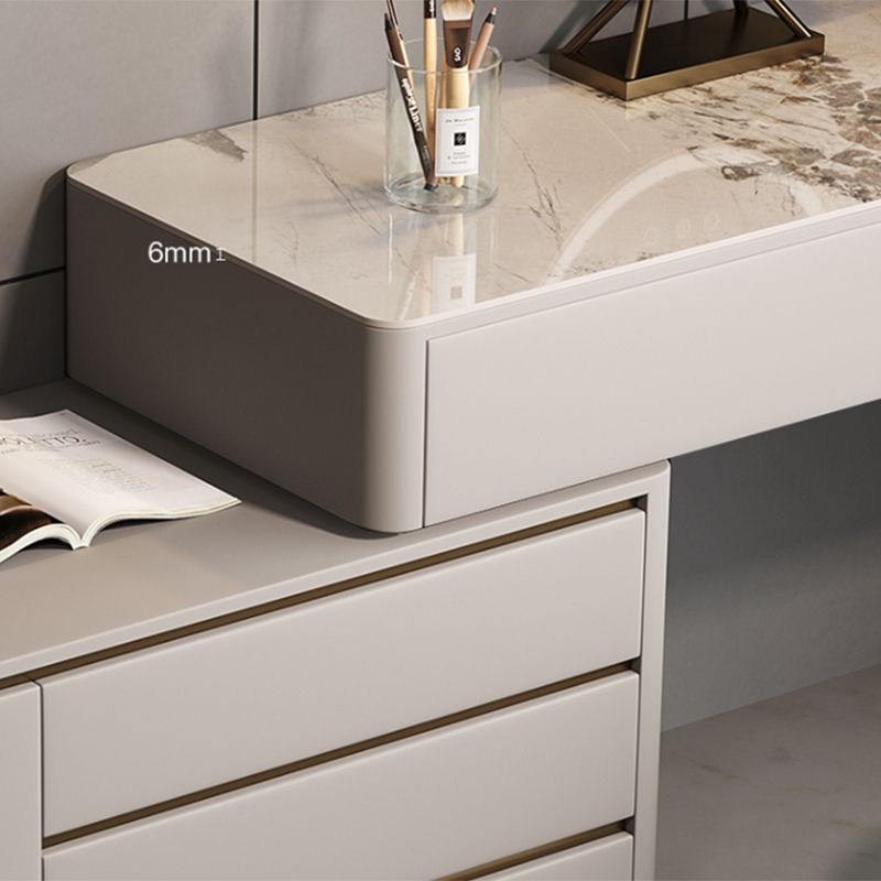 Contemporary With Drawer Gray Lighted Mirror Bedroom Make-up Vanity