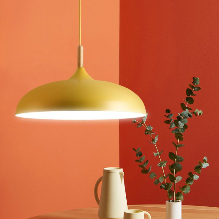 Bowl Shape Contemporary Macron One Head Metal Hanging Lamp Kit for Bedroom Dinning Room