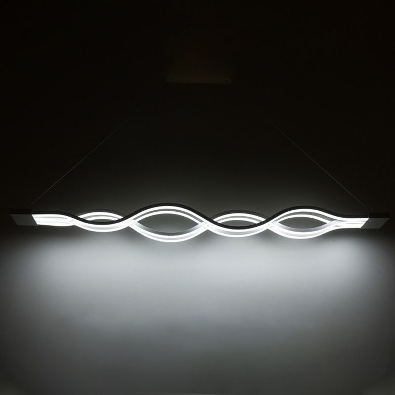 Waving Hanging Island Lights Ultra-Contemporary Acrylic Chandelier Lighting Fixtures for Restaurant