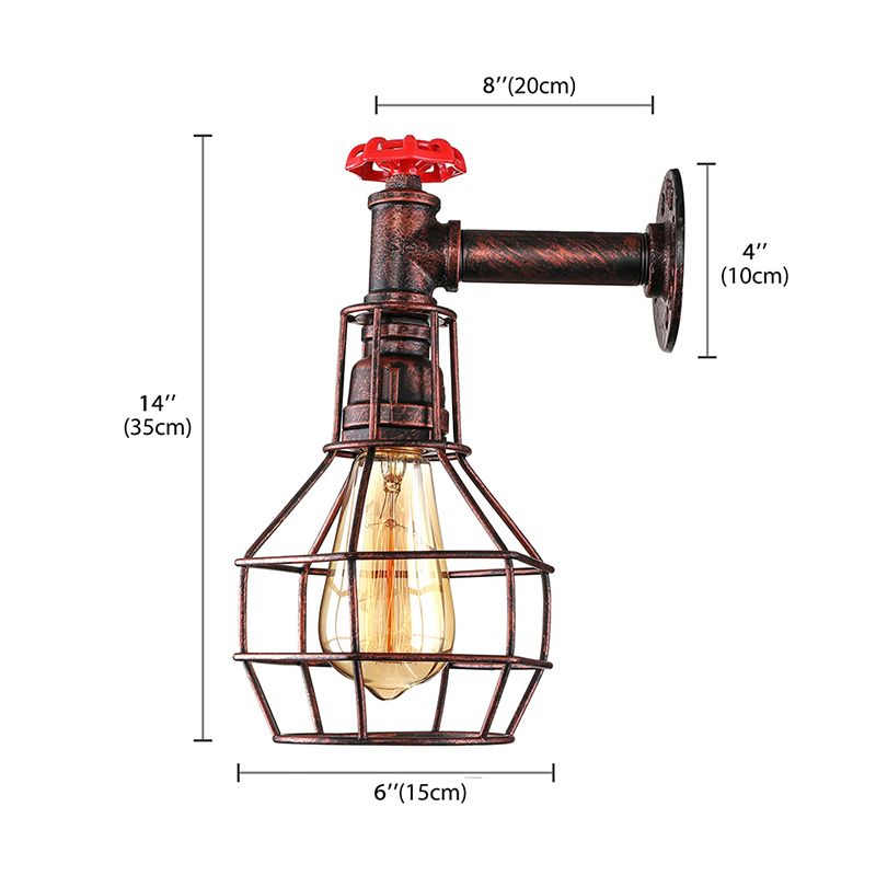 Globe Caged Corridor Wall Light Schaft