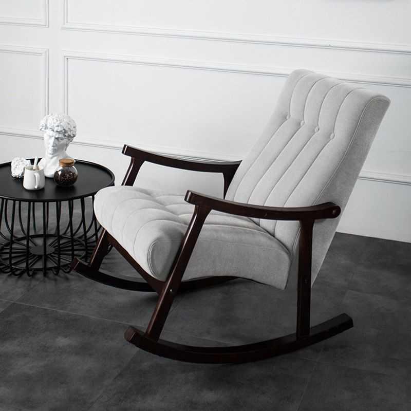 Wood Base Single Rocking Chair Lounge Leisure Lazy Chair for Living Room