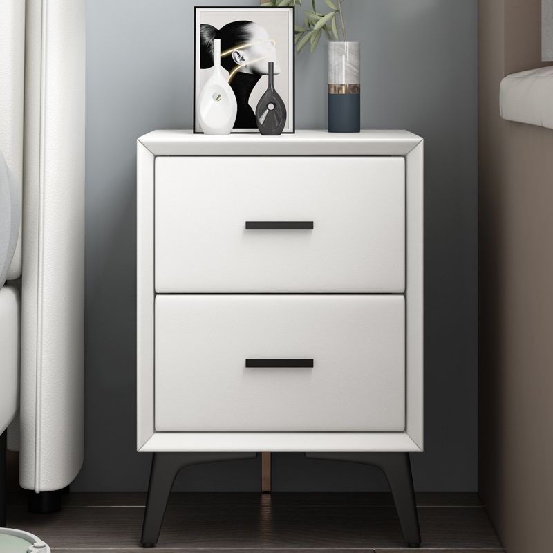 Modern Slate Top Night Table Bedroom 2 Drawers Night Stand with Legs