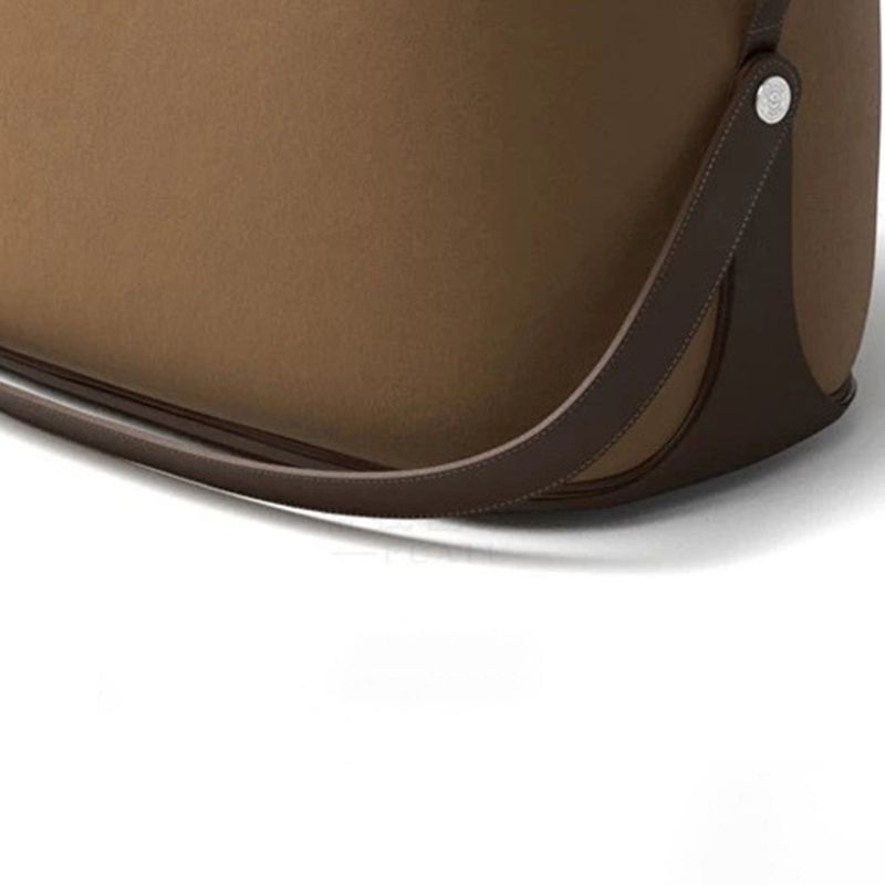 Modern PU Leather Sherpa Pouf Contrast Color Specialty Fade Resistant Ottoman Footrest