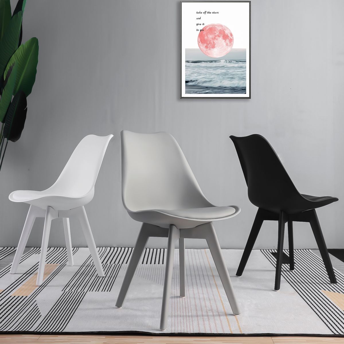 Sedia da pranzo in plastica in plastica in plastica glam sedia posteriore imbottita per uso domestico