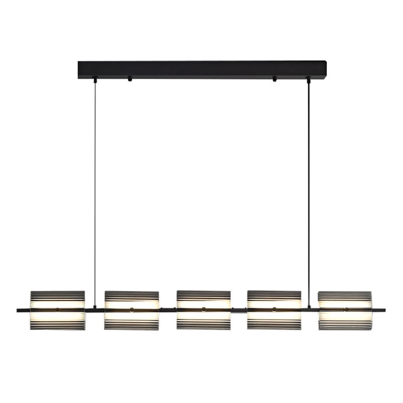 Nordic Style Metal Hanging Lamp Rectangle Shape Island Light Fixture for Bedroom