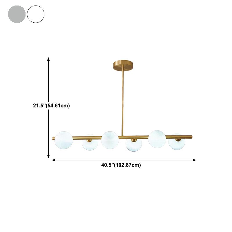 3/5/6-Light Golden Modern Kitchen Island Lighting Shaded Island Pendant Lighting