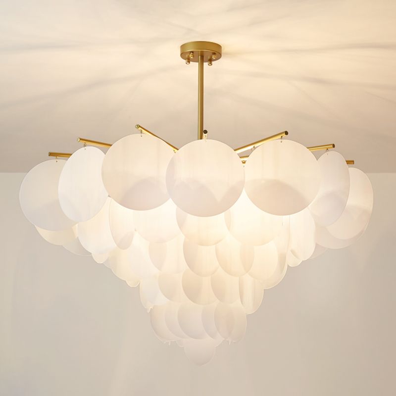 Simple Chandelier Lighting Fixture Modern Pendant Light with Acrylic Shade for Bedroom