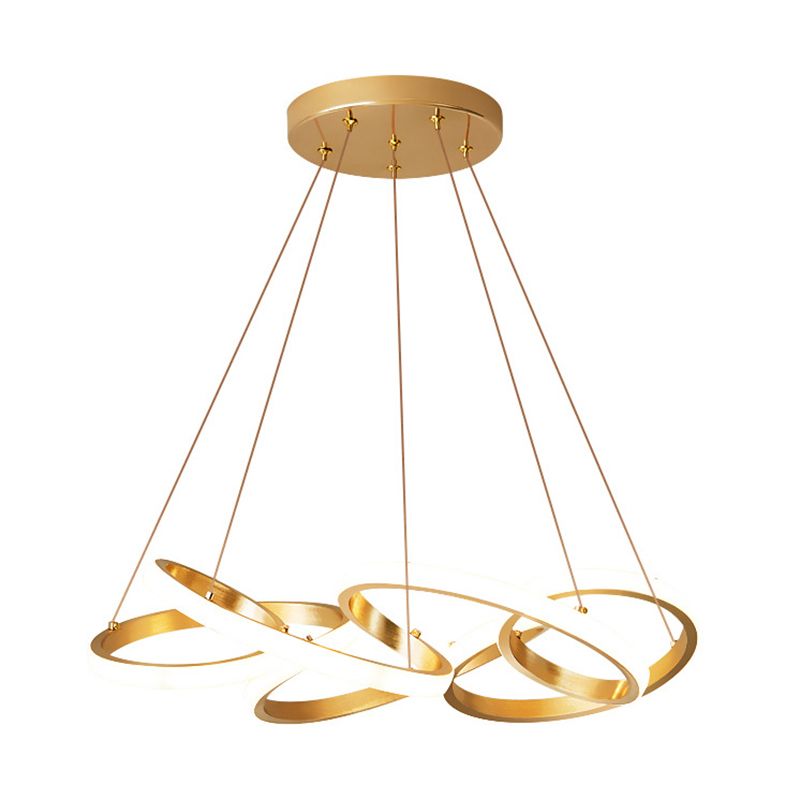 Lámpara de colgación LED lineal dorada en una lámpara de aluminio moderna ajustable con sombra acrílica